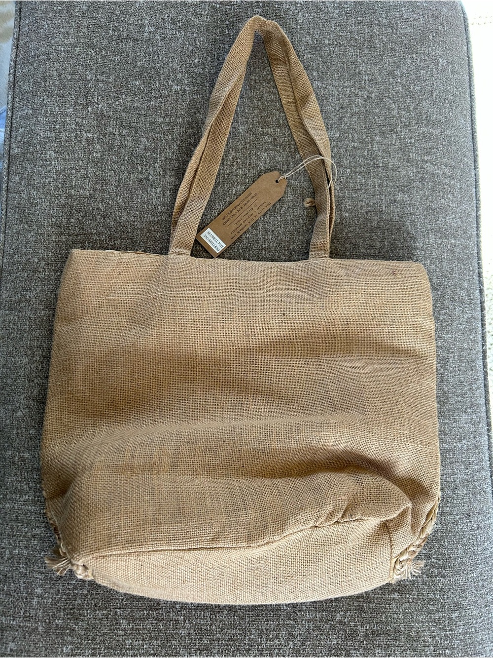 NWT Natural Woven Seashell Shell Salt + Umber Isla Jute Beach Tote Bag - Picture 4 of 10